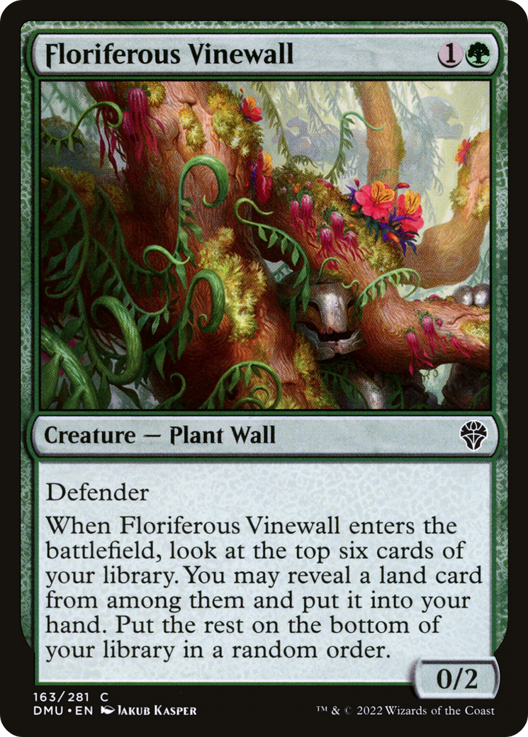 Floriferous Vinewall - Common Creature — Plant Wall card from Dominaria United