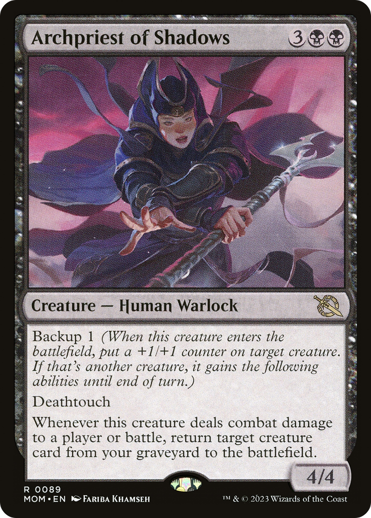Archpriest of Shadows - Rare Creature — Human Warlock card from March of the Machine