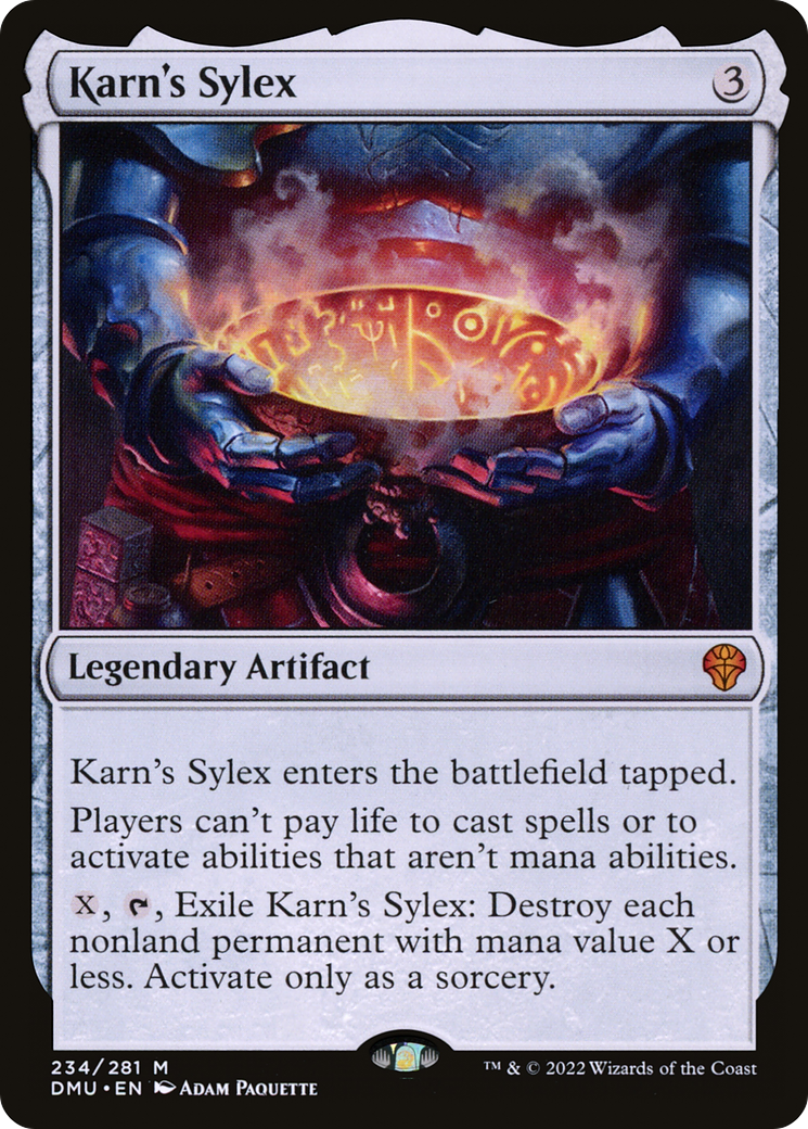 Karn's Sylex - Mythic Legendary Artifact card from Dominaria United