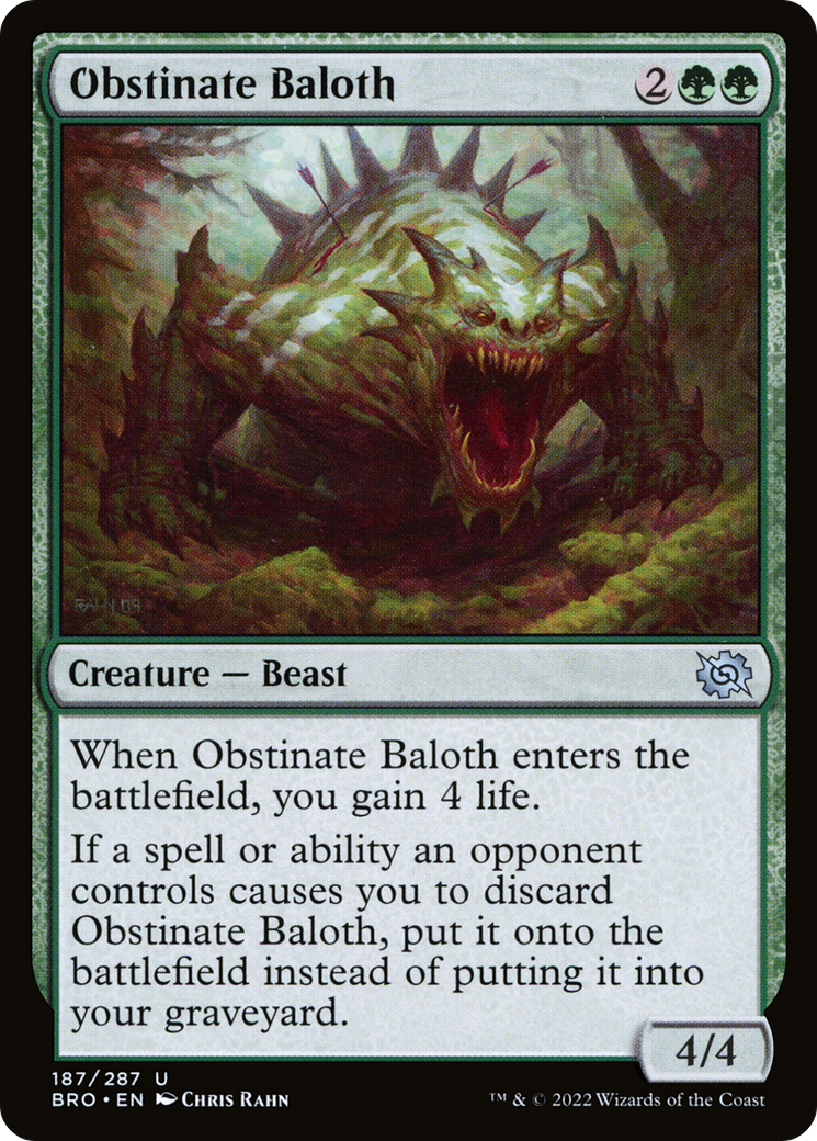 Obstinate Baloth - Uncommon Creature — Beast card from The Brothers' War