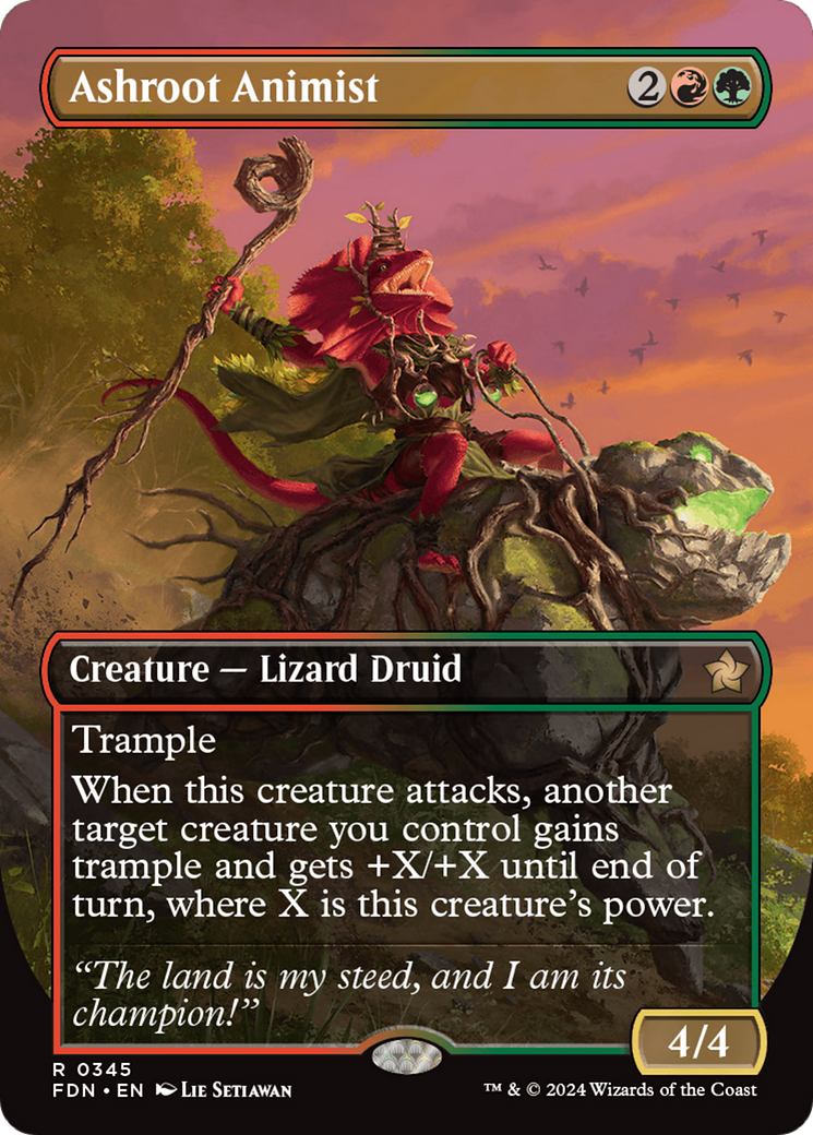 Ashroot Animist - Rare Creature — Lizard Druid card from Foundations