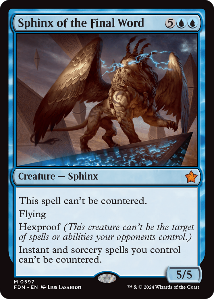 Sphinx of the Final Word - Mythic Creature — Sphinx card from Foundations