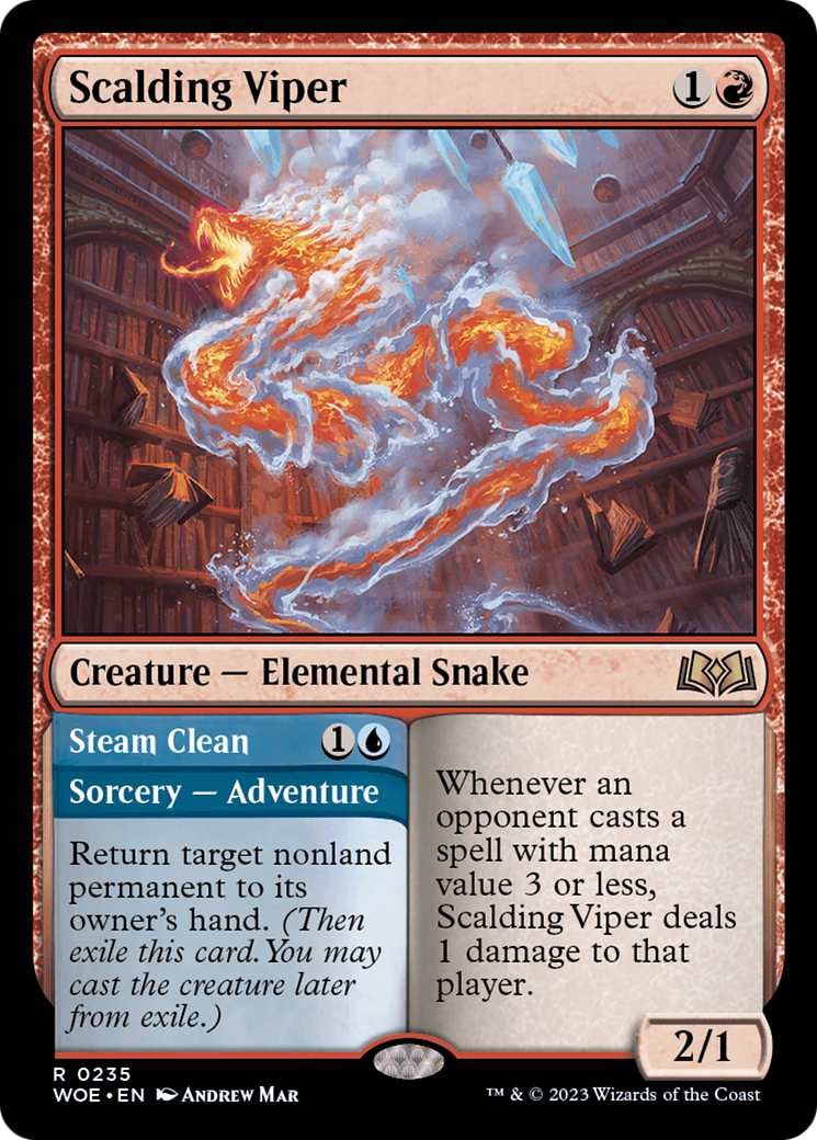 Scalding Viper // Steam Clean - Creature — Elemental Snake used in Mono-Red main decks