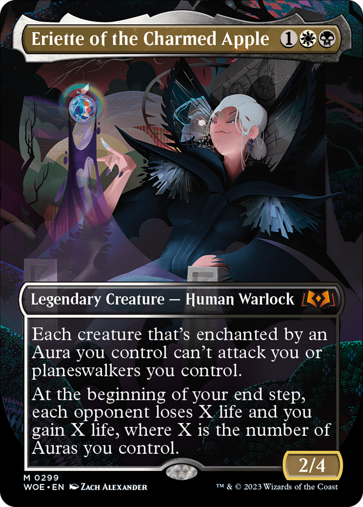 Eriette of the Charmed Apple - Mythic Legendary Creature — Human Warlock card from Wilds of Eldraine