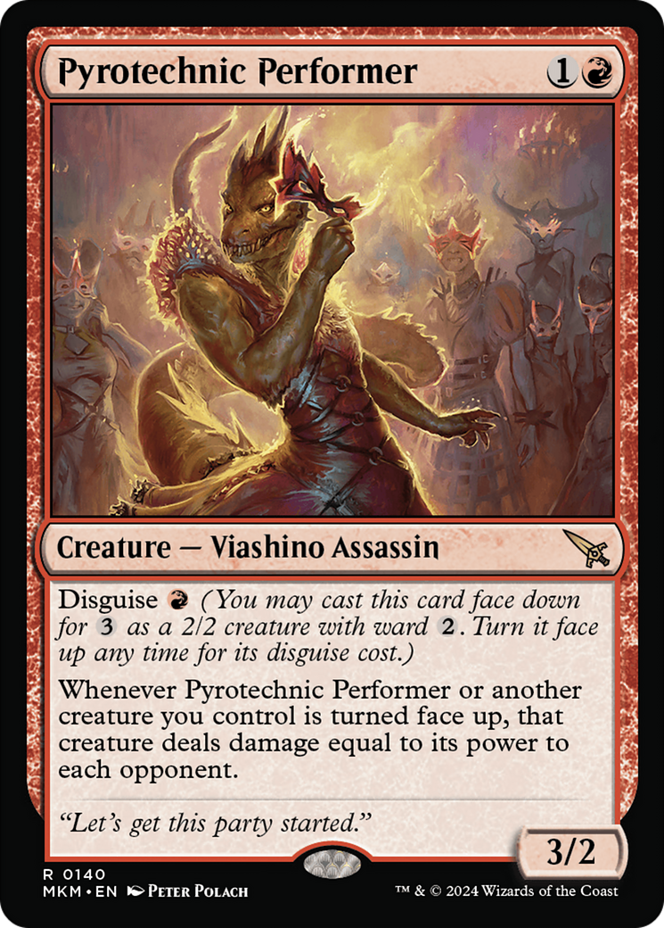 Pyrotechnic Performer - Rare Creature — Lizard Assassin card from Murders at Karlov Manor