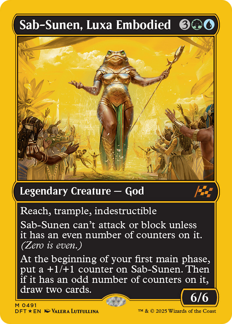 Sab-Sunen, Luxa Embodied - Mythic Legendary Creature — God card from Aetherdrift