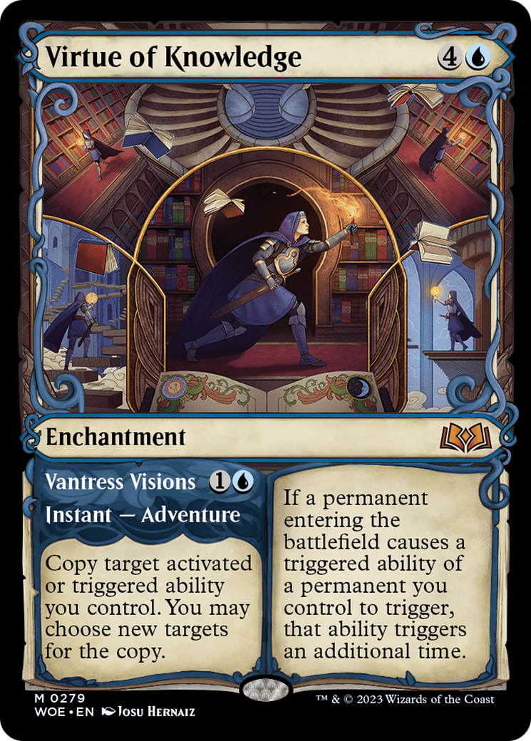 Virtue of Knowledge // Vantress Visions - Mythic Enchantment card from Wilds of Eldraine