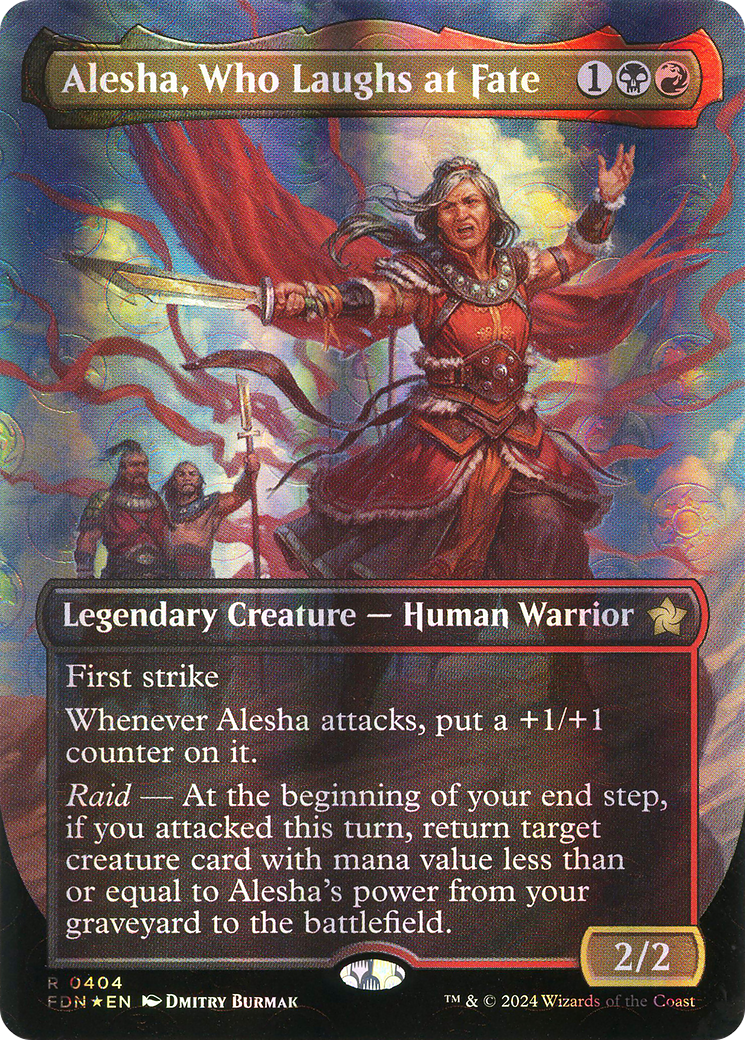 Alesha, Who Laughs at Fate - Rare Legendary Creature — Human Warrior card from Foundations