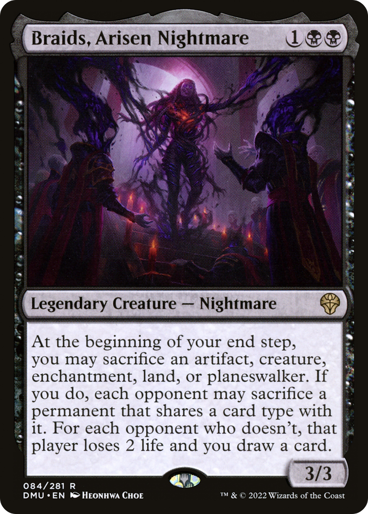 Braids, Arisen Nightmare - Rare Legendary Creature — Nightmare card from Dominaria United