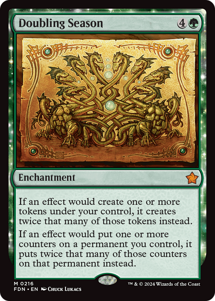 Doubling Season - Mythic Enchantment card from Foundations