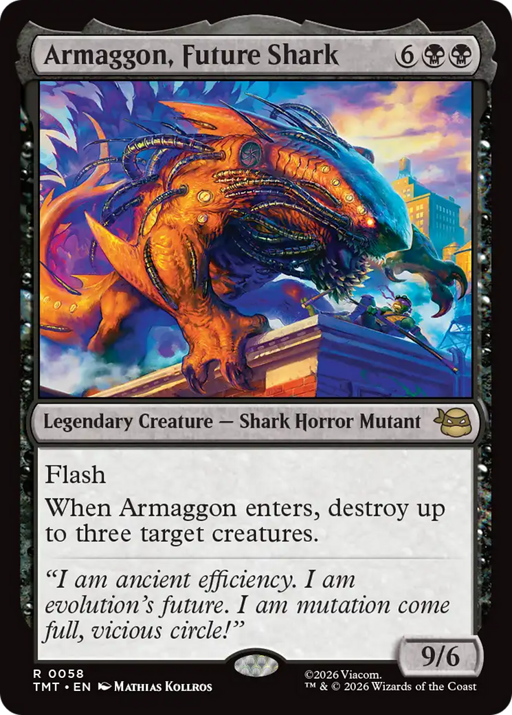 Armaggon, Future Shark - Rare Legendary Creature — Shark Horror Mutant card from Teenage Mutant Ninja Turtles