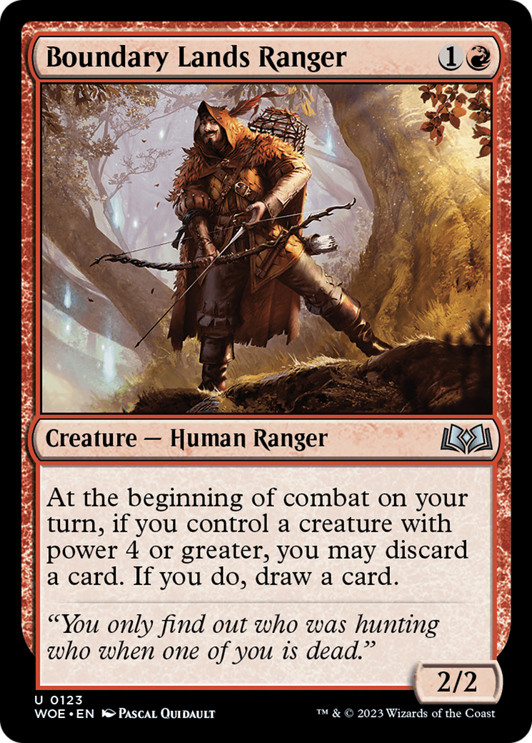 Boundary Lands Ranger - Uncommon Creature — Human Ranger card from Wilds of Eldraine