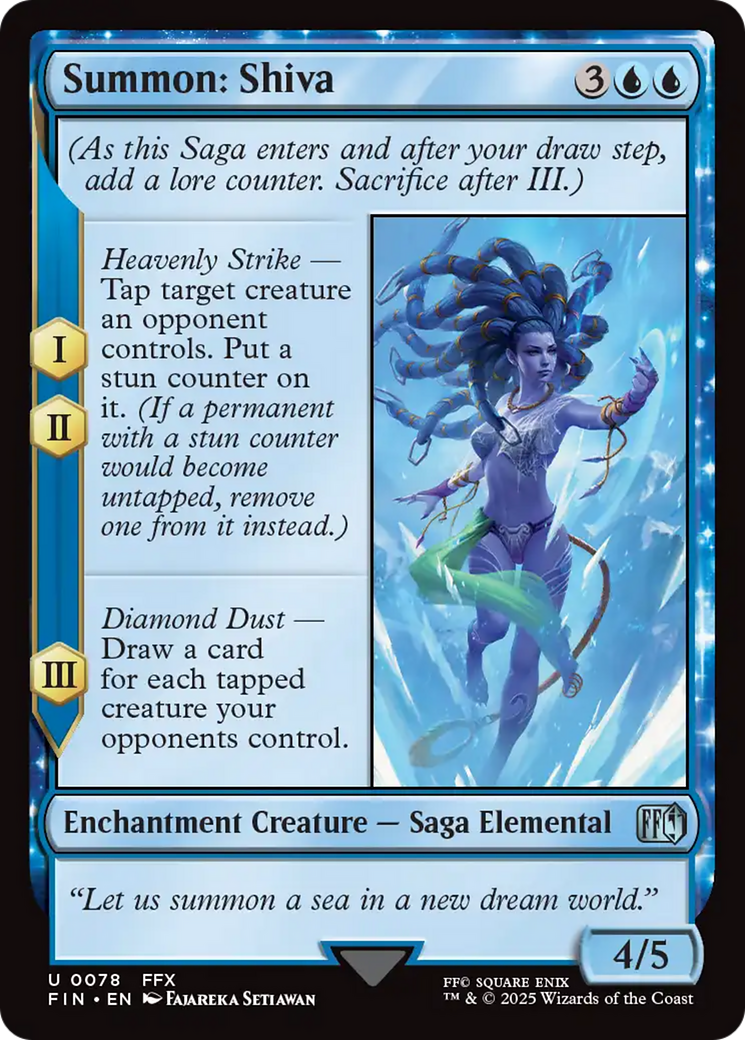Summon: Shiva - Uncommon Enchantment Creature — Saga Elemental card from Final Fantasy
