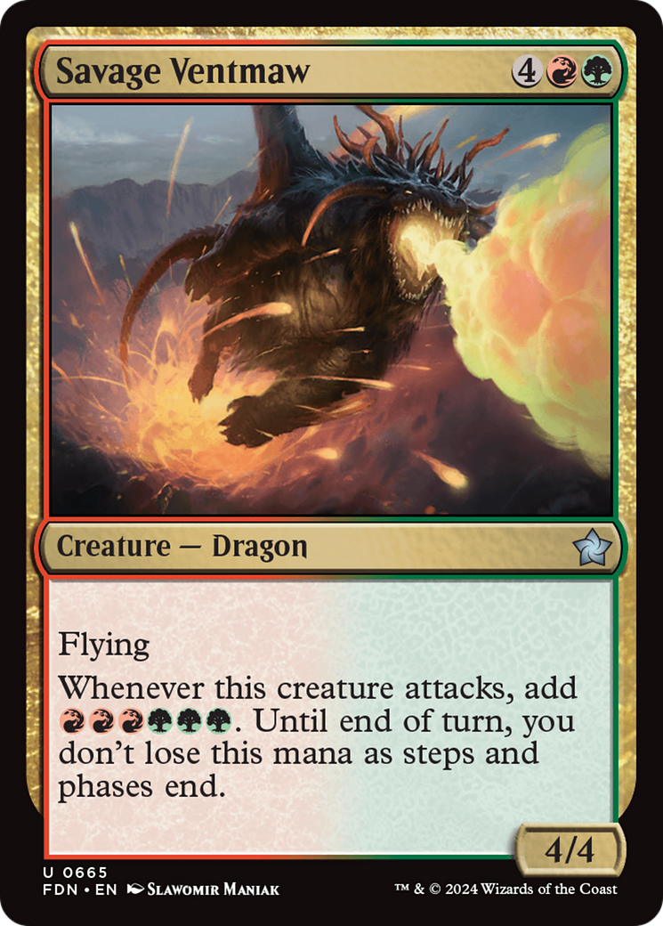 Savage Ventmaw - Uncommon Creature — Dragon card from Foundations