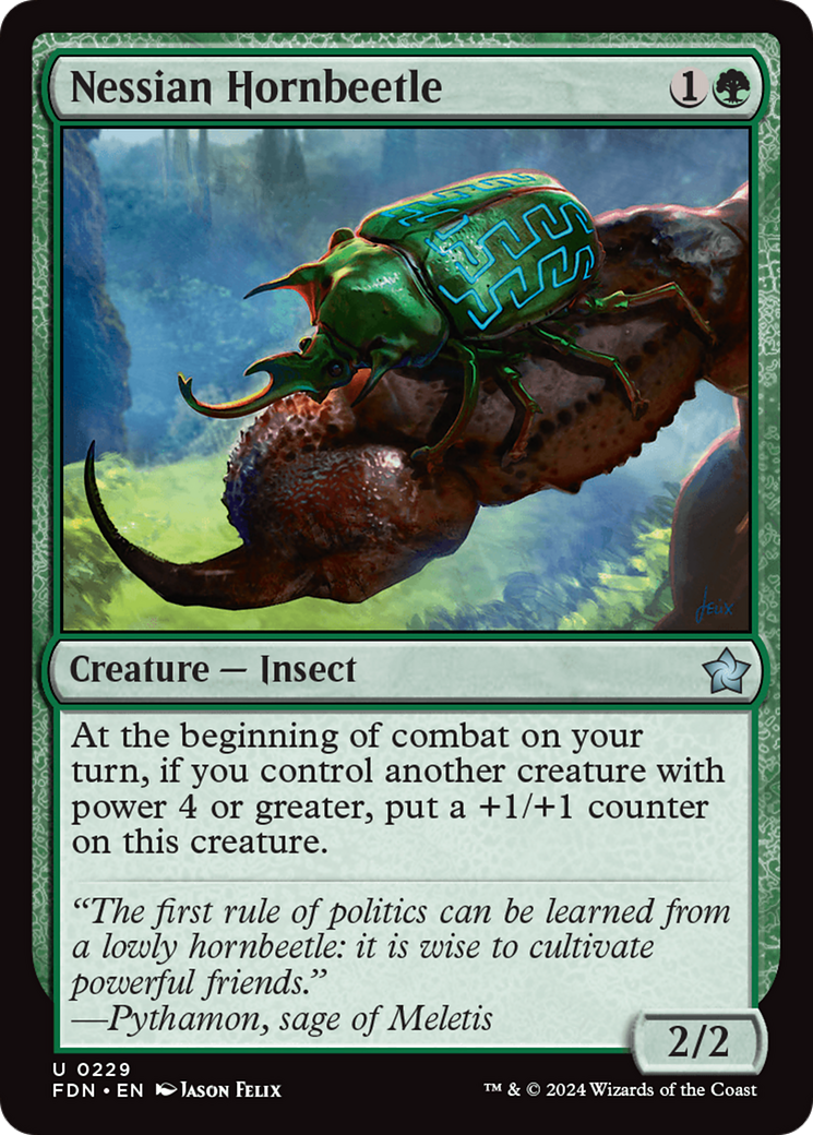 Nessian Hornbeetle - Uncommon Creature — Insect card from Foundations