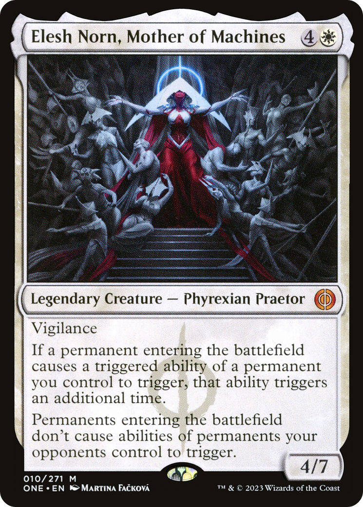 Elesh Norn, Mother of Machines - Mythic Legendary Creature — Phyrexian Praetor card from Phyrexia: All Will Be One