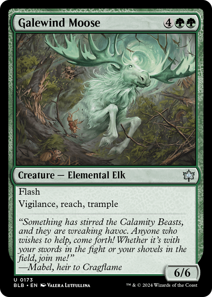 Galewind Moose - Uncommon Creature — Elemental Elk card from Bloomburrow