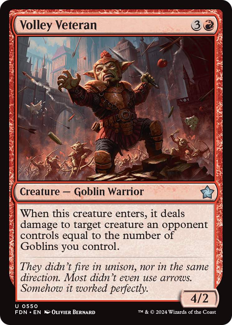 Volley Veteran - Uncommon Creature — Goblin Warrior card from Foundations