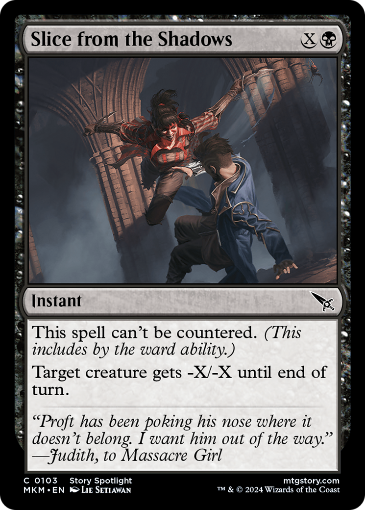Slice from the Shadows - Common Instant card from Murders at Karlov Manor