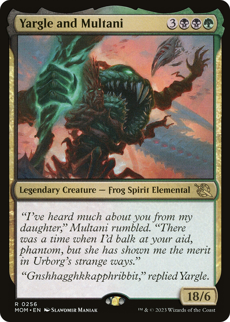 Yargle and Multani - Rare Legendary Creature — Frog Spirit Elemental card from March of the Machine
