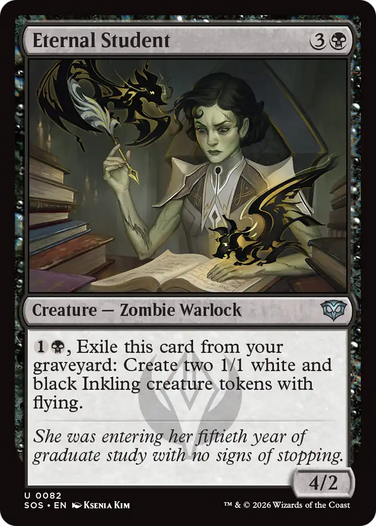 Eternal Student - Uncommon Creature — Zombie Warlock card from Secrets of Strixhaven