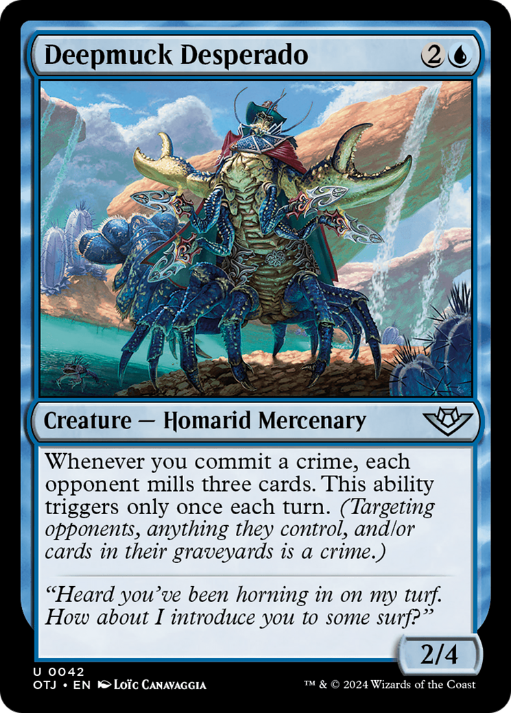 Deepmuck Desperado - Uncommon Creature — Homarid Mercenary card from Outlaws of Thunder Junction