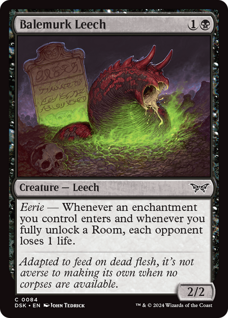 Balemurk Leech - Common Creature — Leech card from Duskmourn: House of Horror