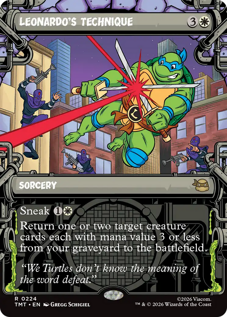 Leonardo's Technique - Rare Sorcery card from Teenage Mutant Ninja Turtles