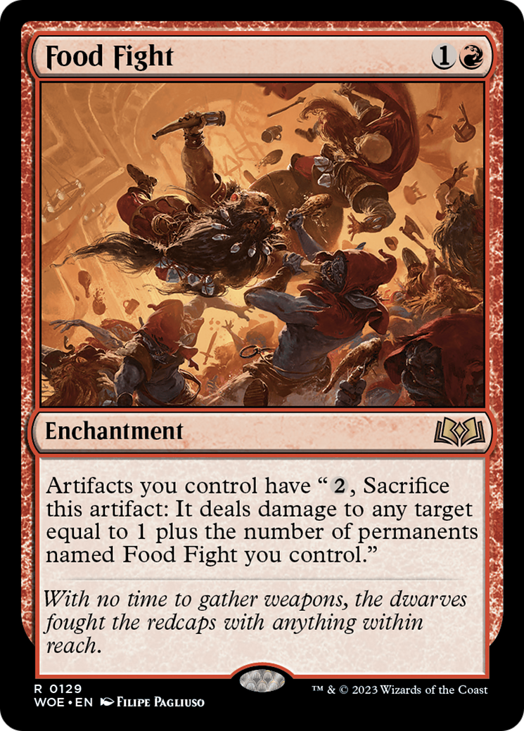 Food Fight - Rare Enchantment card from Wilds of Eldraine