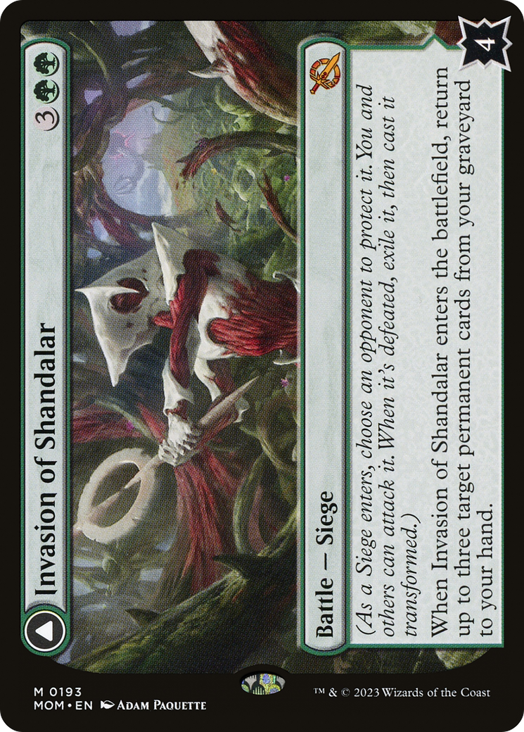 Invasion of Shandalar // Leyline Surge - Mythic Battle — Siege card from March of the Machine