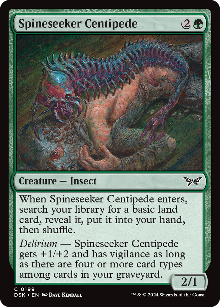 Spineseeker Centipede - Common Creature — Insect card from Duskmourn: House of Horror