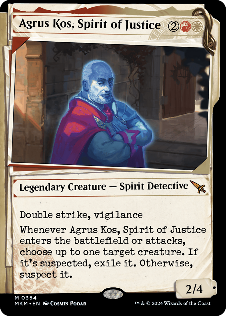 Agrus Kos, Spirit of Justice - Mythic Legendary Creature — Spirit Detective card from Murders at Karlov Manor