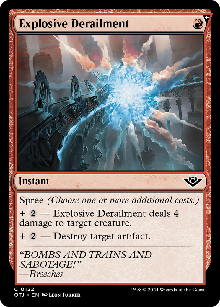 Explosive Derailment - Common Instant card from Outlaws of Thunder Junction