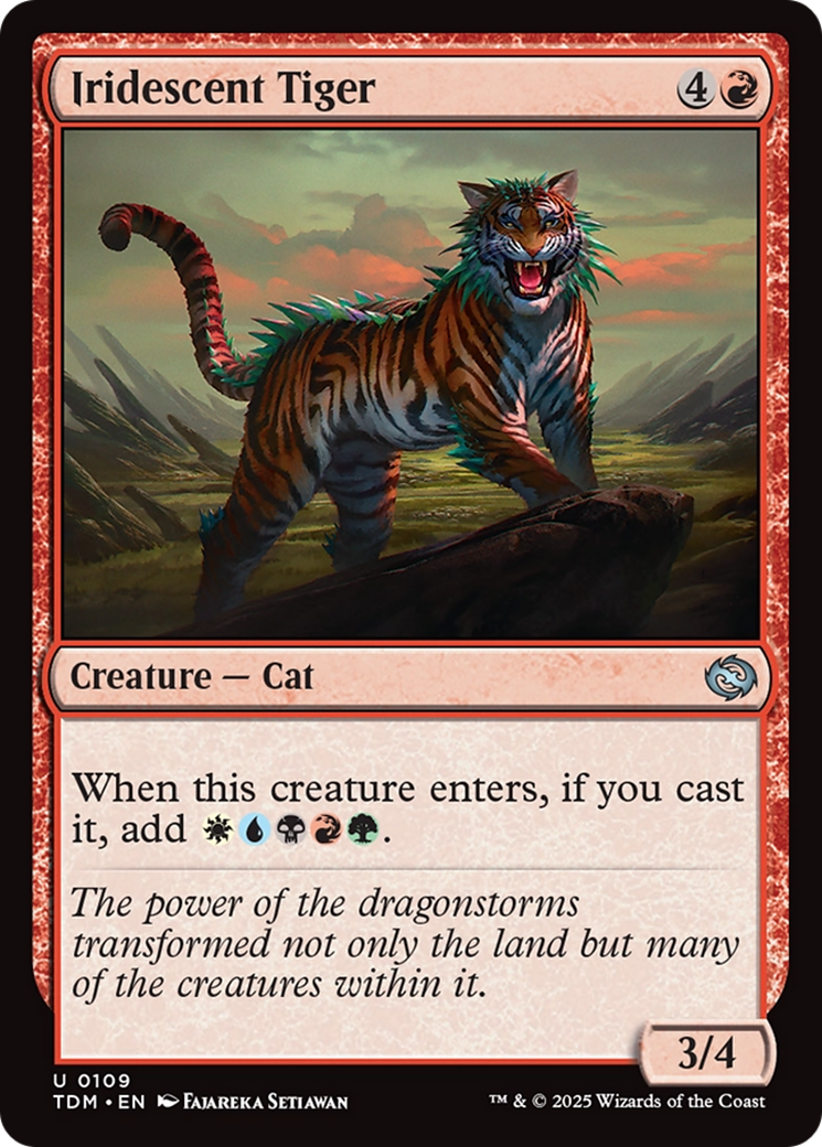 Iridescent Tiger - Uncommon Creature — Cat card from Tarkir: Dragonstorm