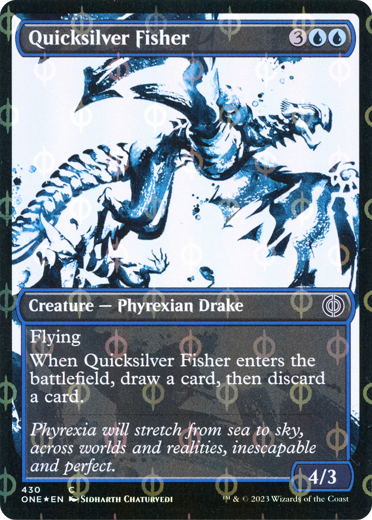 Quicksilver Fisher - Common Creature — Phyrexian Drake card from Phyrexia: All Will Be One
