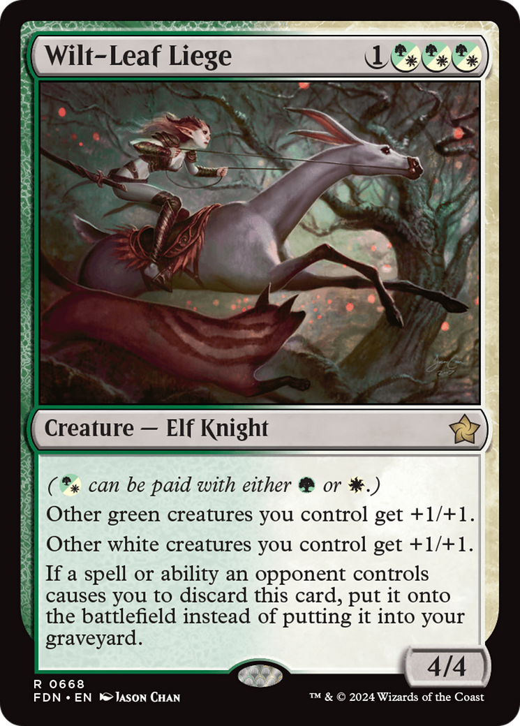 Wilt-Leaf Liege - Rare Creature — Elf Knight card from Foundations