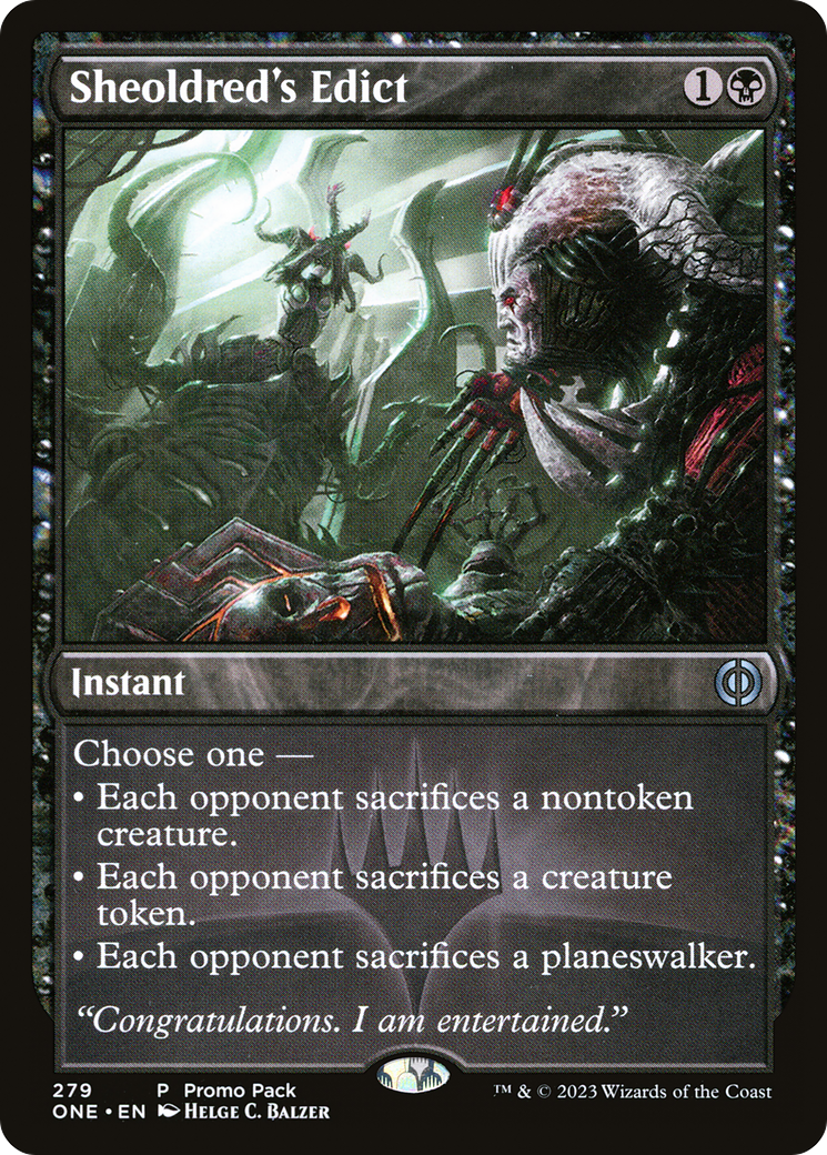 Sheoldred's Edict - Uncommon Instant card from Phyrexia: All Will Be One