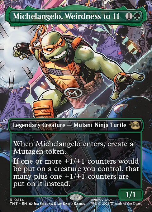 Michelangelo, Weirdness to 11 - Rare card from Teenage Mutant Ninja Turtles