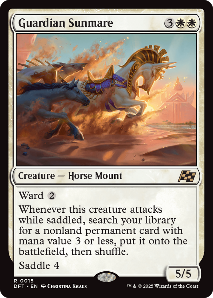 Guardian Sunmare - Rare Creature — Horse Mount card from Aetherdrift