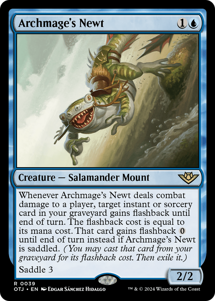 Archmage's Newt - Rare Creature — Salamander Mount card from Outlaws of Thunder Junction