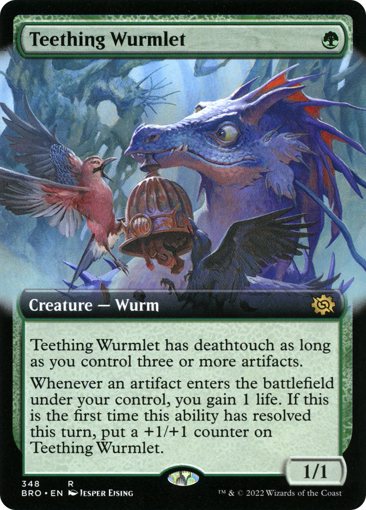 Teething Wurmlet - Rare Creature — Wurm card from The Brothers' War