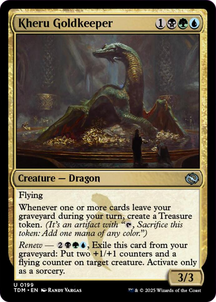 Kheru Goldkeeper - Uncommon Creature — Dragon card from Tarkir: Dragonstorm