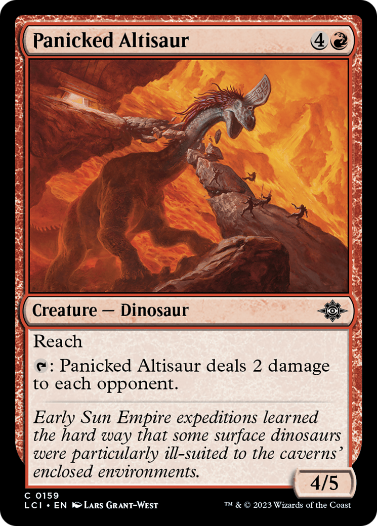 Panicked Altisaur - Common Creature — Dinosaur card from The Lost Caverns of Ixalan