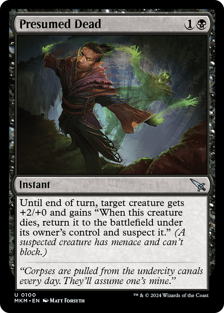 Presumed Dead - Uncommon Instant card from Murders at Karlov Manor