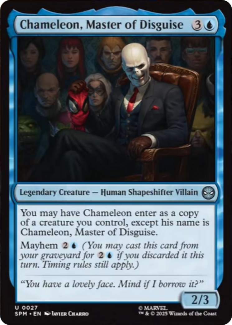 Chameleon, Master of Disguise - Uncommon Legendary Creature — Human Shapeshifter Villain card from Marvel's Spider-Man
