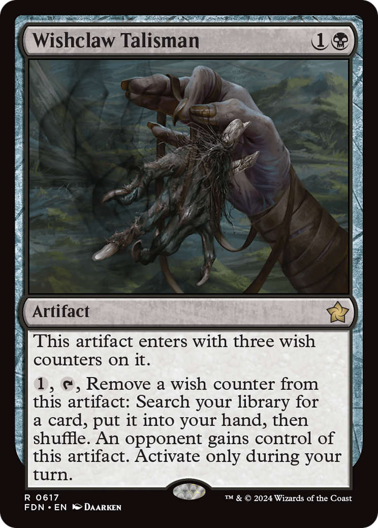 Wishclaw Talisman - Rare Artifact card from Foundations