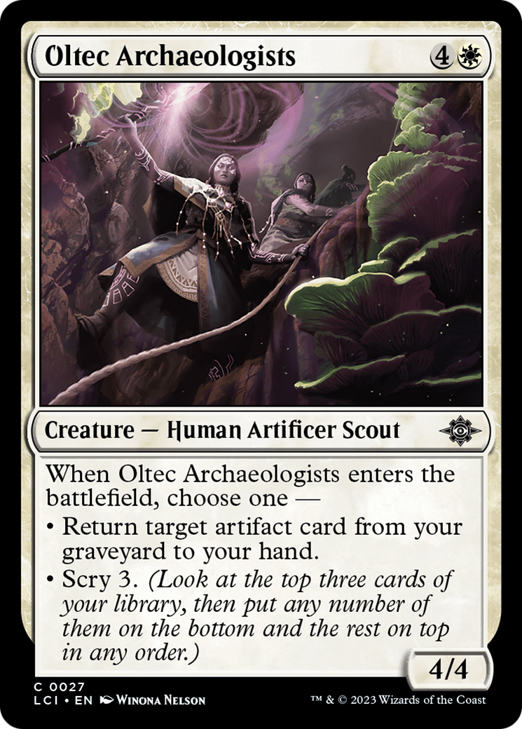 Oltec Archaeologists - Common Creature — Human Artificer Scout card from The Lost Caverns of Ixalan