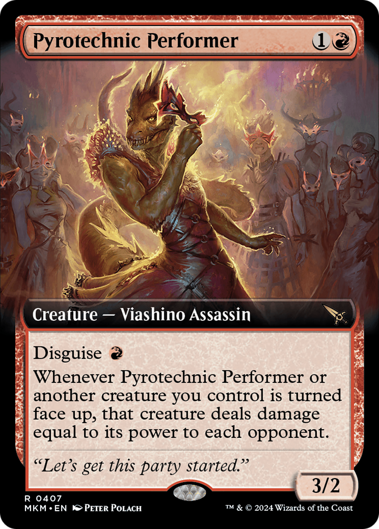 Pyrotechnic Performer - Rare Creature — Lizard Assassin card from Murders at Karlov Manor