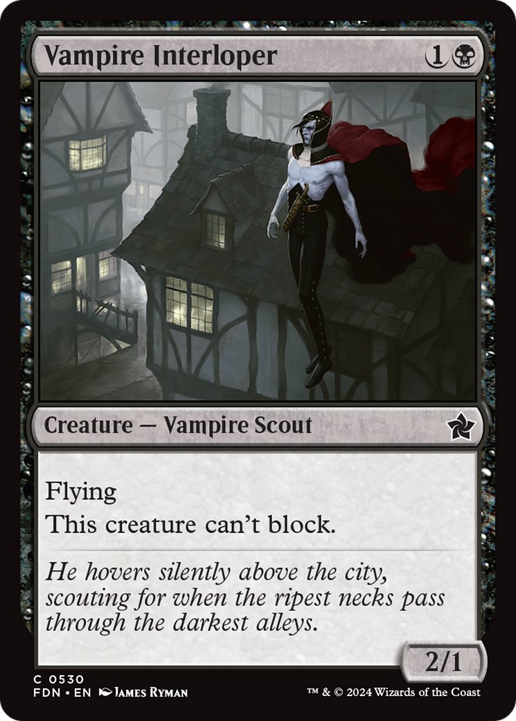 Vampire Interloper - Common Creature — Vampire Scout card from Foundations