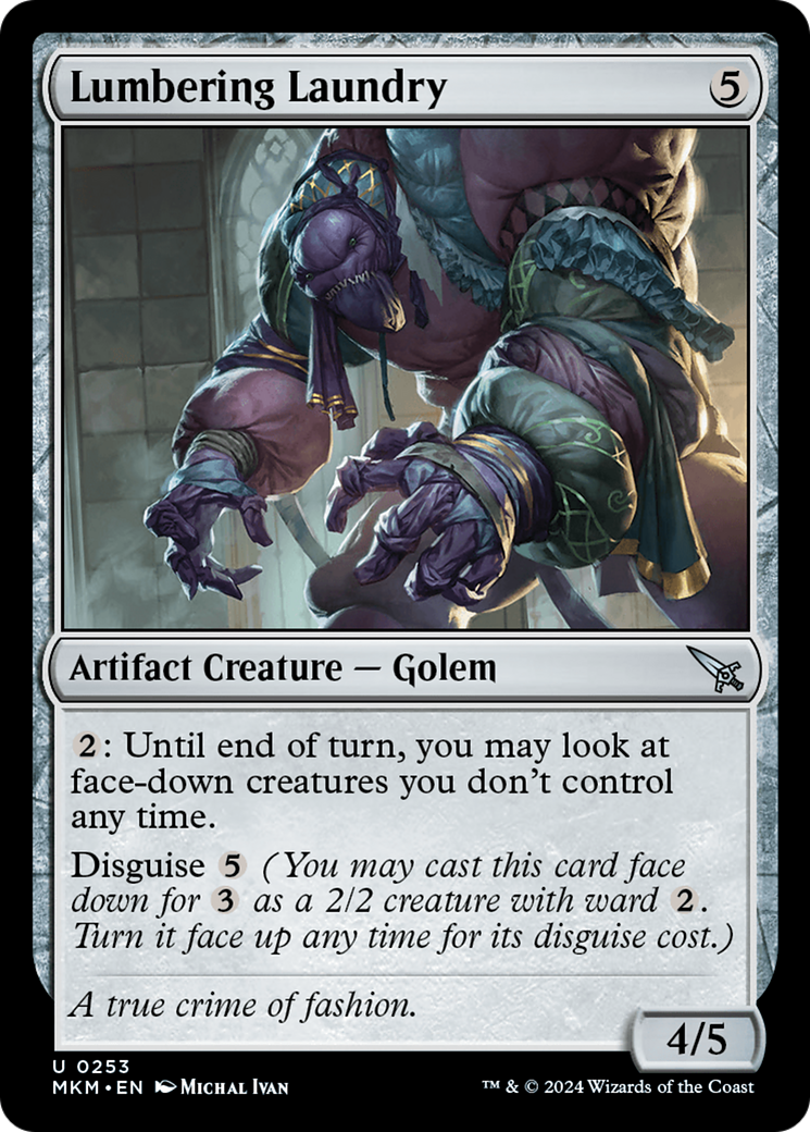 Lumbering Laundry - Uncommon Artifact Creature — Golem card from Murders at Karlov Manor